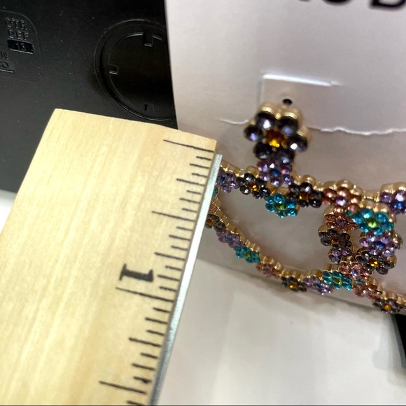 BaubleBar Magnolia Drop Heart Shape Multi-Color Fashion Earrings Blue 74666 New - Picture 16 of 16